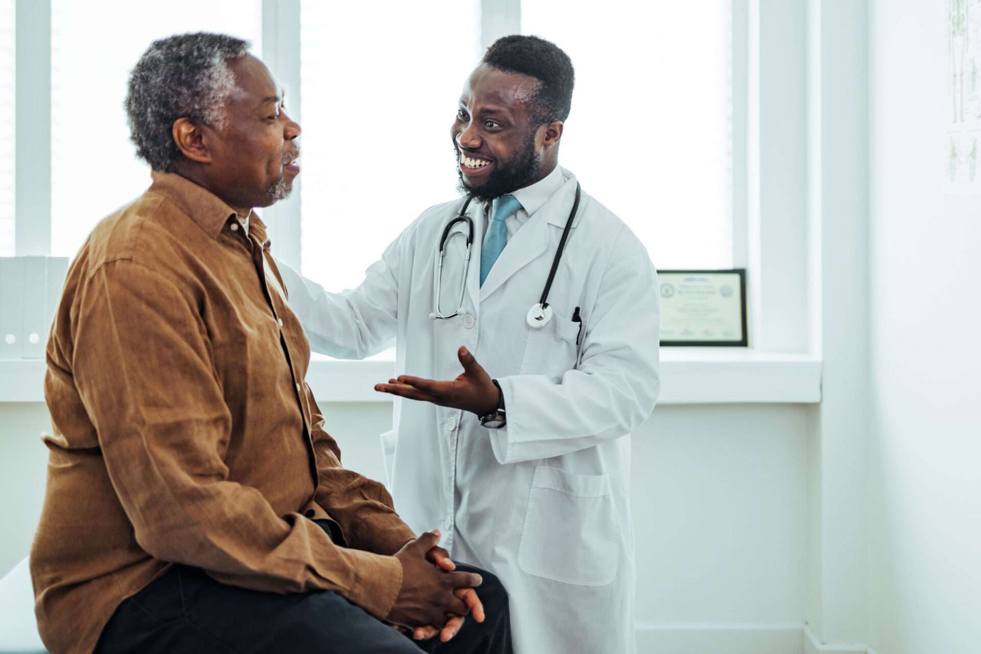 male doctor with patient